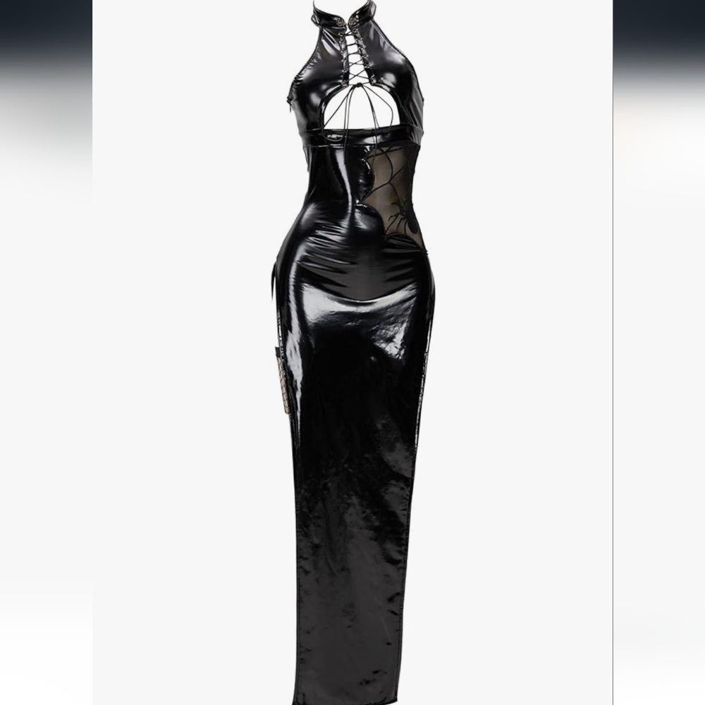 Black Gothic Pvc Cosplay Dress